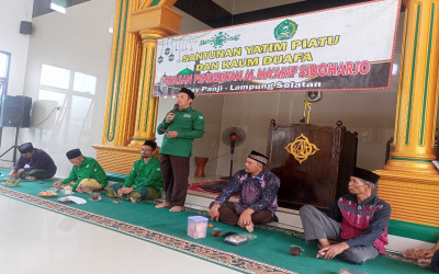 PCNU Palembang Bersama YP Al-Maarif Sidoharjo Way Panji Gelar Kegiatan Santunan Anak Yatim